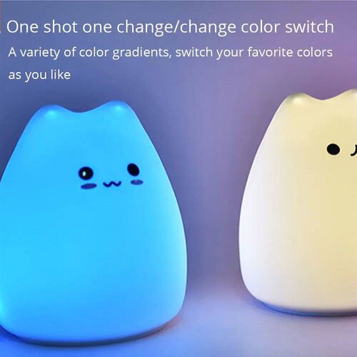 Touch Night Light Colorful Cat Silicone Animal Light Led lig