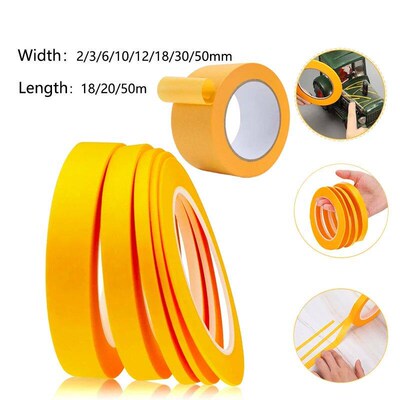 1pcs Yellow Masking Tape Adhesive Tape Textured Paper Car Pa