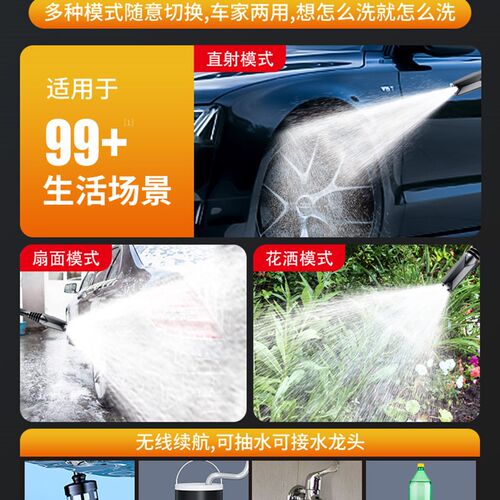 无线洗车机洗车高压水枪车家用强力洗地新型增压电动水抢锂电神器