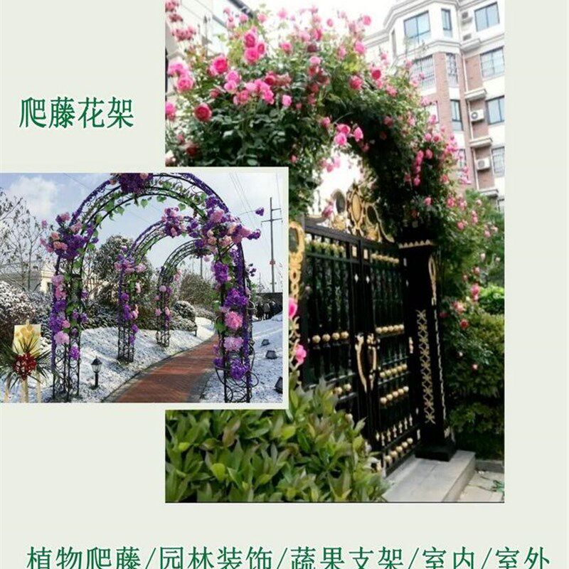 欧式铁艺拱门架子草坪婚礼鲜花爬藤花架韩式花门新款婚庆道具布置