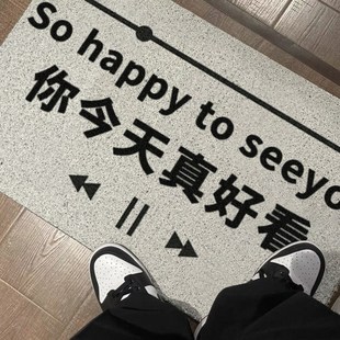 你今天真好看地垫门口丝圈地毯入户门店装饰定制进门垫防水脚垫子