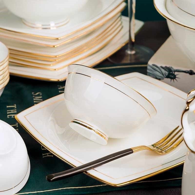 陶瓷餐具 中式金色p 碗碟套装 实用礼品 欧式骨瓷碗筷套装,农机/农具/农膜,割灌机/割草机/油锯,淘宝优惠券,粉丝福利购,淘宝优惠卷