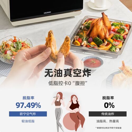 OUNIN欧宁 24L蒸汽烤箱烘焙电烤箱家用台式蒸烤炸一体机空气炸锅