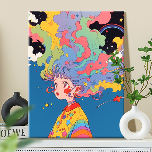 宇宙梦想家diy数字油画丙烯填充手绘插画治愈系减压油彩涂色画