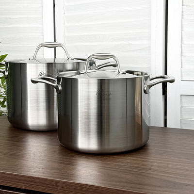 维乐仕18/10不锈钢20/24cm汤锅煮面煲汤钢盖无涂层4/7L加厚炖锅子