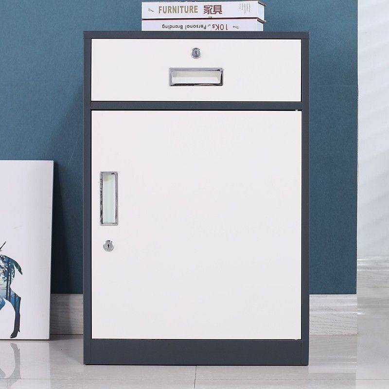 钢制小矮柜床头柜带锁家用工具柜打印机柜桌下小活动柜带抽屉柜