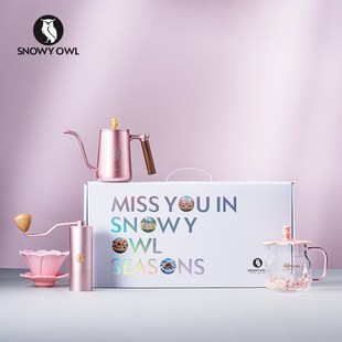 粉色 手冲壶v60玻璃滤杯挂耳壶咖啡滴滤套装 雪昂手冲咖啡套装 礼盒