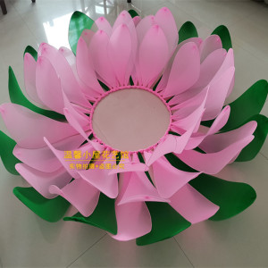 舞蹈道具超大型中间站人仿真莲花宝座手工丝网圆形舞台表演大荷花