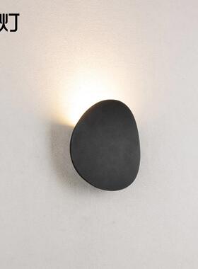 壁灯LED简约圆形白色阳台玄关电视背景墙灯卧室床头壁灯装饰现代