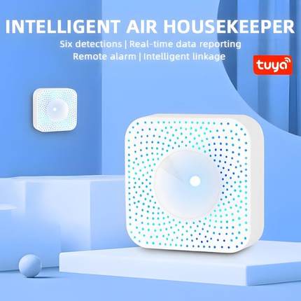 涂鸦智能WiFi六合一家用空气检测仪PM2.5甲醛VOC温湿度CO2 Zigbee
