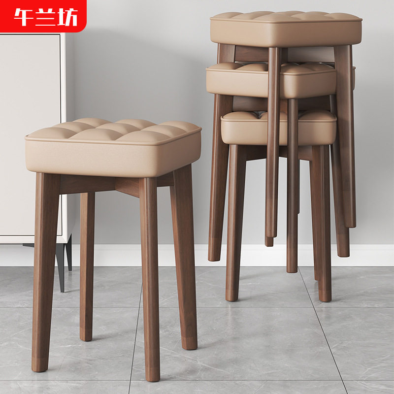 实木软包方凳餐椅家用凳子新中式木椅子客厅板凳可叠放餐桌凳子,住宅家具,其它凳子,淘宝优惠券,粉丝福利购,淘宝优惠卷