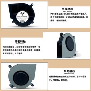 亿达AC12032涡轮离心鼓风机 220V滚珠铜芯引线12厘米轴流散热风扇