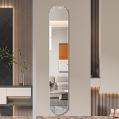 异形全身镜子壁挂家用超窄穿衣镜自粘贴墙卧室试衣镜玄关装 饰防爆