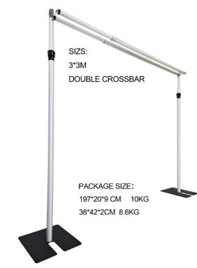 厂家外贸直供可调节6-10ft铝合金婚庆花墙架子帷幕双层伸缩背景架