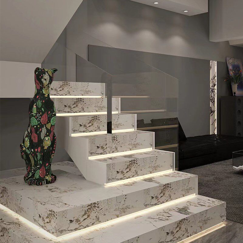 2024年新款手绘玻璃钢花猫酒柜电视柜玄关乔迁新居装饰工艺品豹子