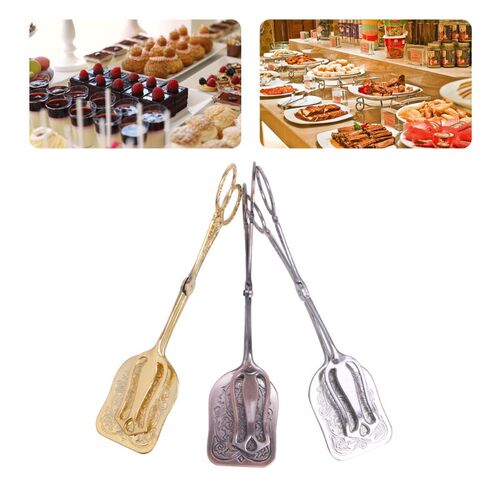 Vintage Retro Food BBQ Salad Toast Tongs Cake Pastry Tea Cli