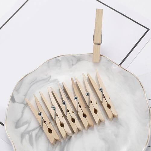 100 PCS Photo Paper Clip Mini Wooden Wedding Decor Clip