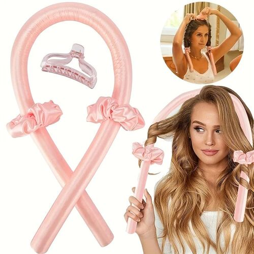 4-Piece Heatless Curling Rod Set Headband No Heat Silk Curls