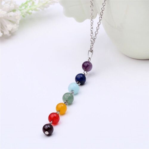 7 Chakra Reiki Beads Healing Gemstone Charms Pendant Yoga Ba