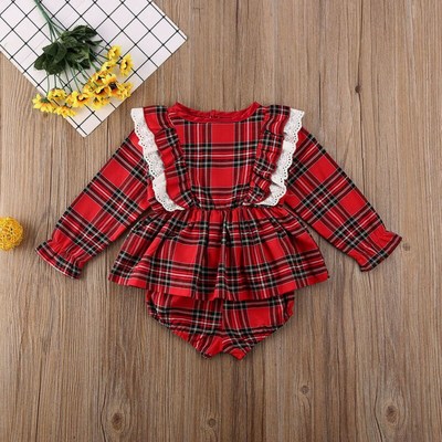 Newborn Toddler Baby Girl Lace Long Sleeve Romper Clothes Dr