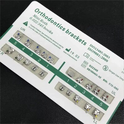 10packs Dental Orthodontic Metal Braces Bracket Mini Roth/MB