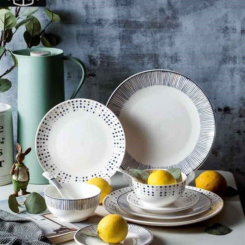 Household crockery bowls, plates, dishes, individual plates - 实物图