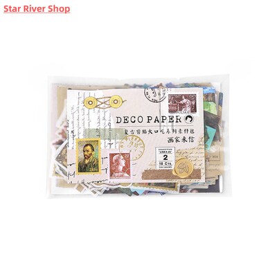 200 pcs/set Vintage Junk Journal paper Card Decorative Stati