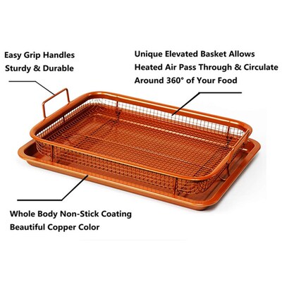 Baking Tray Grill Crispy Basket Copper Crisper Air Fryer Pan