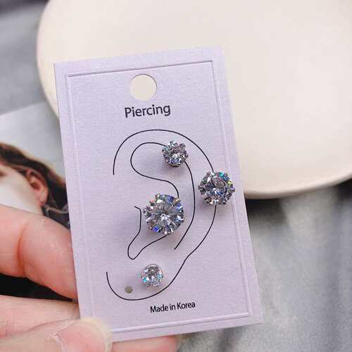 Super Flash Zircon Flash Diamond Magnetic Ear Clip Womens E