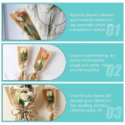 50 Pcs Single Flower Wrapper Wrapping Paper Candy Bouquet
