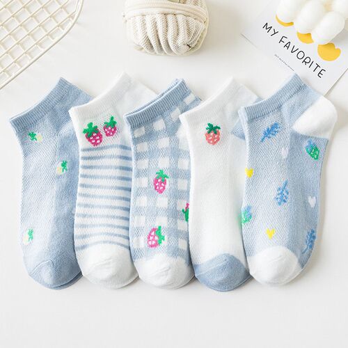 5 Pairs/lot Women Sock Cotton Ankle Invisible Boat Socks Car