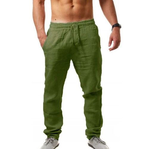 New Mens 8 Colors Cotton Linen Pants Male Spring Autumn Bre