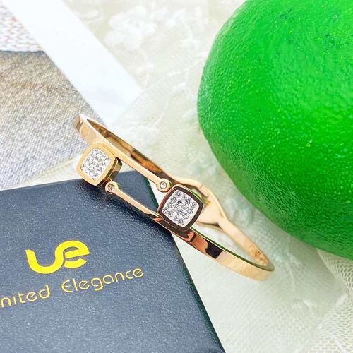 Simple double-layer square diamond-set titanium steel brlet