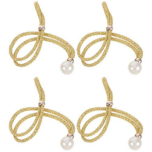 2 Pairs Adjustable Rope Tiebacks With Large Pearls
