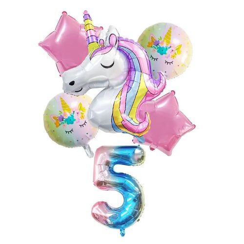 Unicorn Balloon 32 Inch Number Foil Balloons Girls Unicorn B