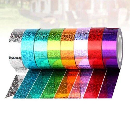 8 Rolls of Shiny Rayon Adhesive Tapes Gift Decorative High