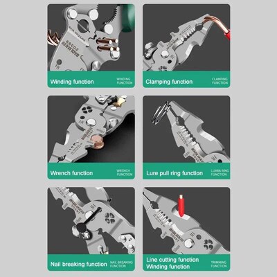 Foldable wire stripper pulley design multi-function electric