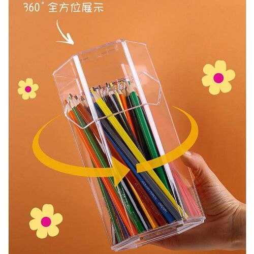 Transparent Fashion Creative Pen Holder Storage Box with