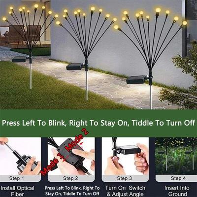 Solar LED Lights Garden Firework Warm Lights Outdoor 6/8 LED