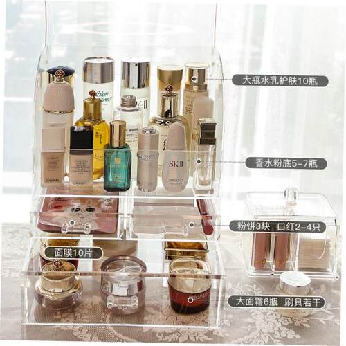 Portable Transparent Makeup Organizer Storage Box Acrylic 1