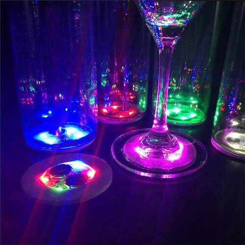 100Pcs LED Tableware Mat Cup  Luminous Sticker Colorful Flas
