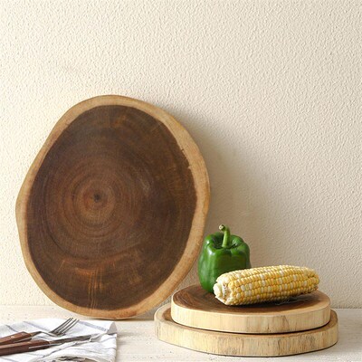 Wood Serving Board Butcher Block Bakery BBQ Camping Platter