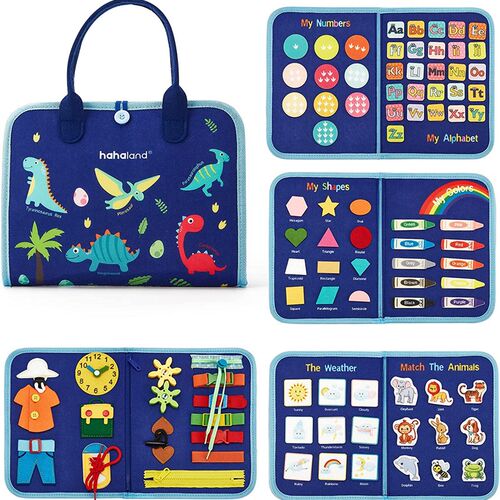 Toddlers Travel Busy Board for Boys Girls Montessori Toys fo