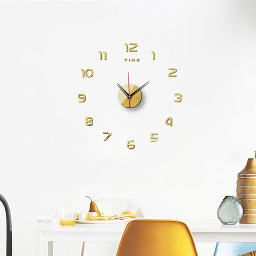 3D Luminous Wall Clock Mirror Wall Stickers Creative DIY Clo