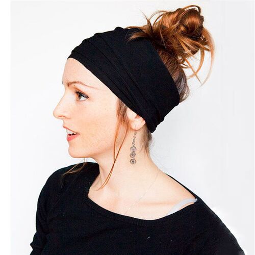 Multi Colors Women Nonslip Elastic Folds Yoga Hairband Fashi