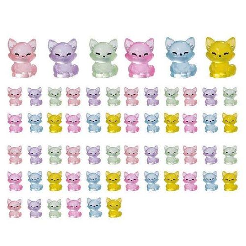 60PCS Mini Fox Ornaments-Fairy Garden Ornaments, DIY Mini