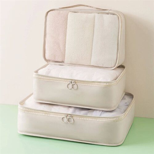 3PCS Compressible Packing Cubes Foldable Waterproof Travel S