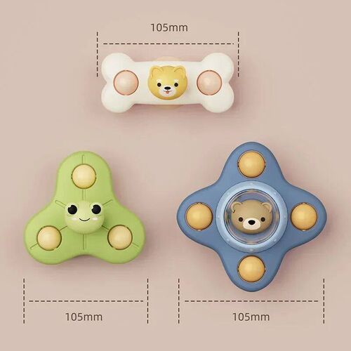 Baby Bath Toys Funny Bathing Sucker Spinner Suction Cup Cart