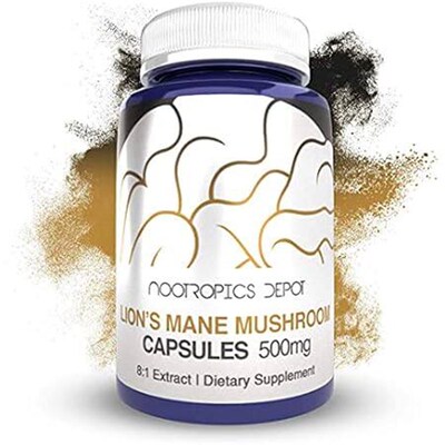 Nootropics Depot Lions Mane Mushroom Capsules  8:1 Whole