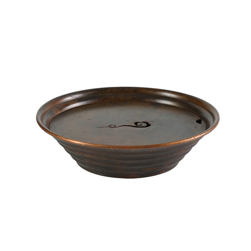 手工复古铜壶承紫砂壶铜壶托建水干泡台茶承紫铜茶盘茶台茶具配件